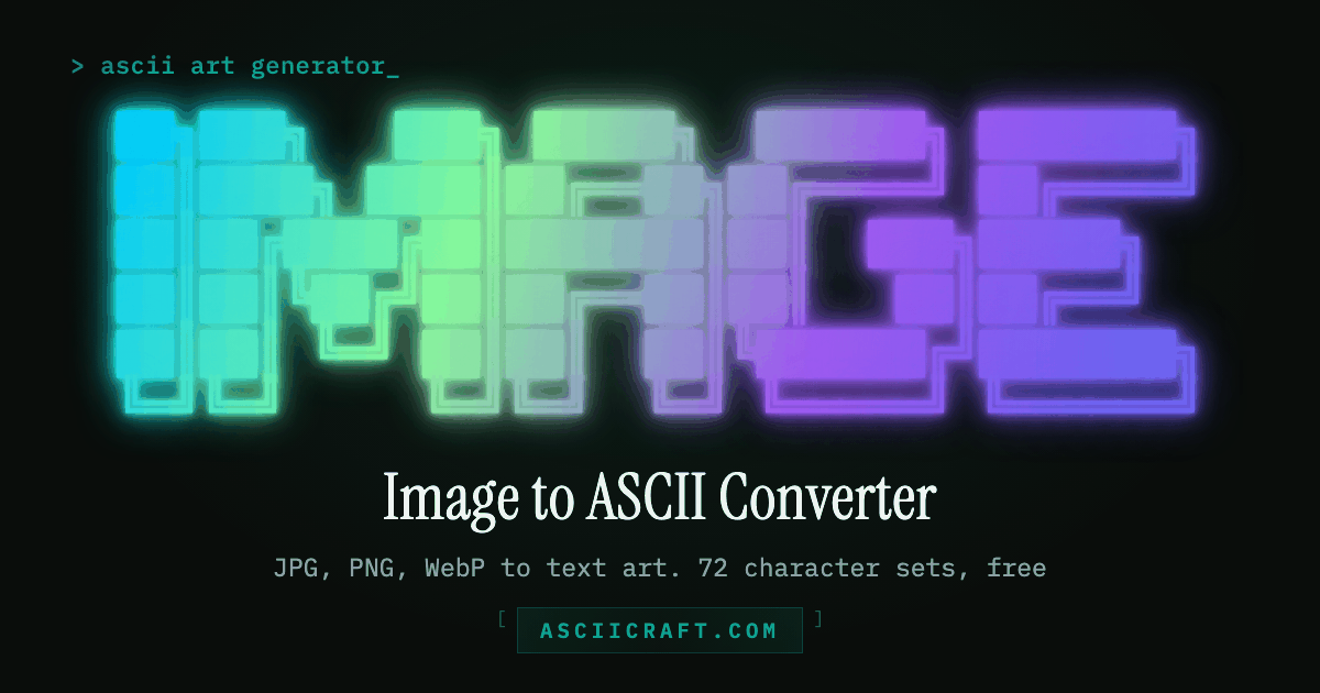 图像转 ASCII 艺术生成器 | ASCIICraft